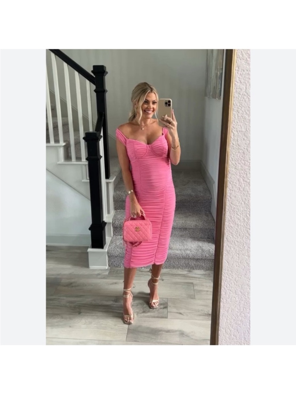 MAJORELLE Tabitha Midi Dress in Bubblegum Pink - Picture 5 of 9